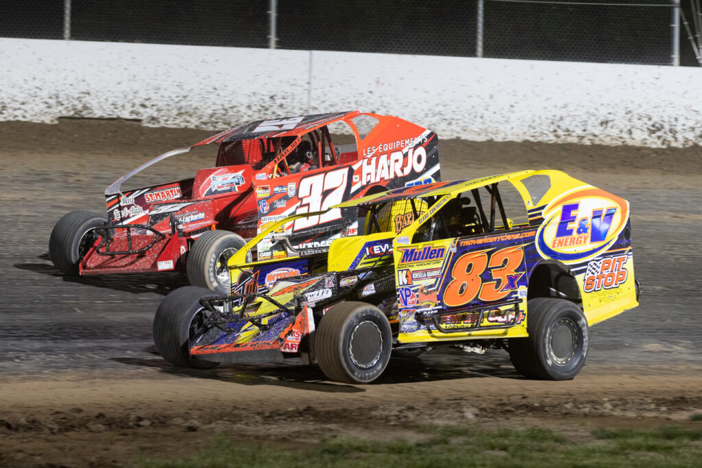 Tim Sears Jr. and Mathieu Desjardins at Weedsport Speedway