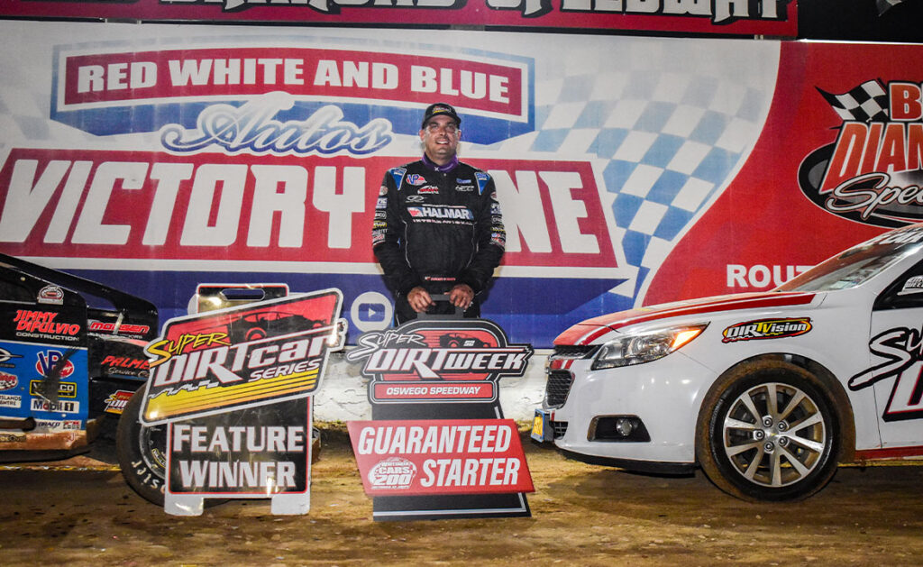 Stewart Friesen in Victory Lane at Big Diamond